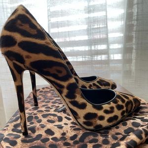 Dolce & Gabbana Leopard Pony Hair Pumps Size 37